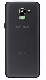 Задняя крышка корпуса Samsung Galaxy J6 2018 J600F со стеклом камеры  Black