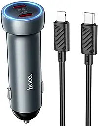 Автомобильное зарядное устройство Hoco Z54B 60w PD 2xUSB-C ports car charger gray - фото Автомобильное зарядное устройство Hoco Z54B 60w PD 2xUSB-C ports car charger gray