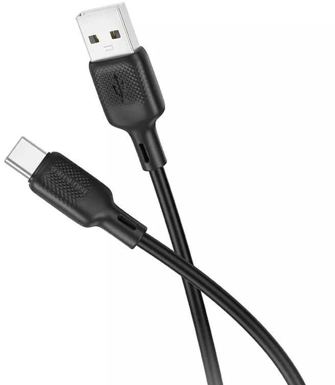 Кабель Borofone BX113 Silicone USB-A - Type-C 15w 3a 3м cable Black - фото 2