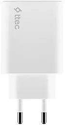 Сетевое зарядное устройство Ttec 2.4a USB-C/USB-A ports charger white (2SCS25B) - фото Сетевое зарядное устройство Ttec 2.4a USB-C/USB-A ports charger white (2SCS25B)