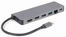 Уцененный мультипортовый USB Type-C хаб Cablexpert 5-in-1 hub gray (A-CM-COMBO5-05) - фото Уцененный мультипортовый USB Type-C хаб Cablexpert 5-in-1 hub gray (A-CM-COMBO5-05)