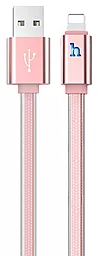 USB Кабель Hoco UPL12 Plus Lightning with LED Jelly Rose Gold