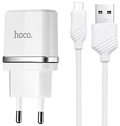 Сетевое зарядное устройство Hoco С12 Smart Charger 1USB 1A with Micro USB Cable White