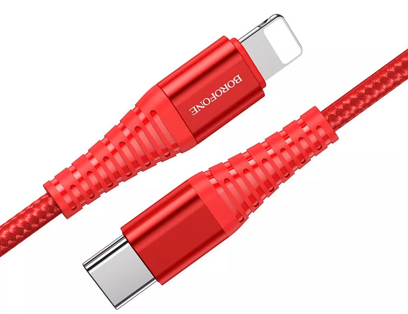 Кабель Borofone BU27 USB Type-C - Lightning 20w 3a 1.2м PD сable Red - фото 2