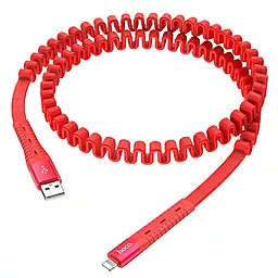Кабель Hoco U78 Cotton Treasure Elastic USB-A - Lightning 12w 2.4a 1.2м cable Red - миниатюра 2 Кабель Hoco U78 Cotton Treasure Elastic USB-A - Lightning 12w 2.4a 1.2м cable Red - миниатюра 2