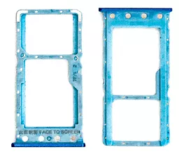 Держатель (лоток) Сим карты Xiaomi Redmi 6 / Redmi 6A (China) Dual SIM Blue
