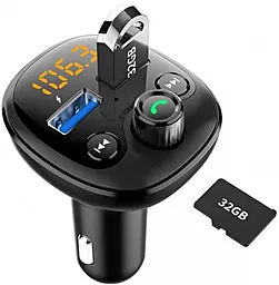 Автомобільний зарядний пристрій з FM трансмітером SkyDolphin SZ20 18w QC3.0 2xUSB-A ports car charger black (FMT-000027) - мініатюра 4