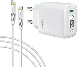 Сетевое зарядное устройство с быстрой зарядкой Intaleo TCGQPD120T 20w PD USB-C fast charger + USB-C to USB-C cable white (1283126509988) - фото Сетевое зарядное устройство с быстрой зарядкой Intaleo TCGQPD120T 20w PD USB-C fast charger + USB-C to USB-C cable white (1283126509988)