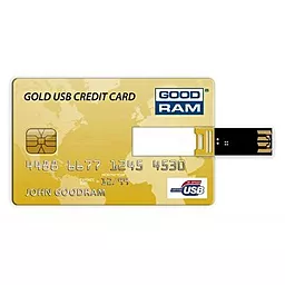 Флешка GooDRam 8GB Gold (PD8GH2GRCCPR9) Credit Card - фото Флешка GooDRam 8GB Gold (PD8GH2GRCCPR9) Credit Card
