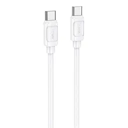Кабель Hoco X115 Surpass USB Type-C - Type-C 60w 3a 1м PD cable White - фото Кабель Hoco X115 Surpass USB Type-C - Type-C 60w 3a 1м PD cable White