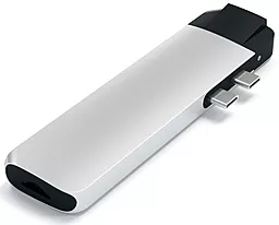 Мультипортовий Type-C хаб Satechi USB-C -> HDMI/USB 3.02/USB Type-C/ Ethernet/Card Reader Silver (ST-TCPHES) - мініатюра 2