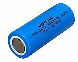 Аккумулятор ViPow IFR26650 26650 3300mAh 3.2V Lifepo4 10A FlatTop Blue (IFR26650-3300mAhFT)