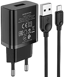 Мережевий зарядний пристрій Borofone BA52A Gamble 2.1a home charger + micro USB cable black - фото Мережевий зарядний пристрій Borofone BA52A Gamble 2.1a home charger + micro USB cable black