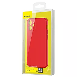 Чехол Baseus Jelly Liquid Silica Gel Apple iPhone 12 Bright red (WIAPIPH61N-YT09) - миниатюра 3