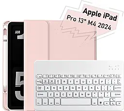 Чехол-книжка BeCover с беспроводной клавиатурой для Apple iPad Pro 13" M4 2024 Pink (713006) - фото Чехол-книжка BeCover с беспроводной клавиатурой для Apple iPad Pro 13" M4 2024 Pink (713006)