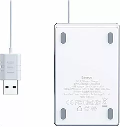 Уцінка Бездротовий (індукційний) зарядний пристрій  Baseus Card Ultra-thin 15W with USB cable 1m White/Silver (WX01B-S2) - мініатюра 4