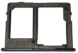 Держатель (лоток) Сим карты Samsung Galaxy J4 Plus J415 / Galaxy J6 Plus J610 и карты памяти Dual SIM Black
