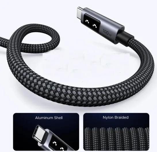 Кабель Ugreen USB Type-C - Type-C 100w 5a 1м PD cable Black (35501) - фото 4