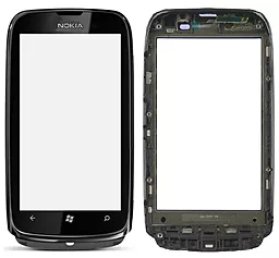 Сенсор (тачскрин) Nokia Lumia 610 with frame Silver - фото Сенсор (тачскрин) Nokia Lumia 610 with frame Silver