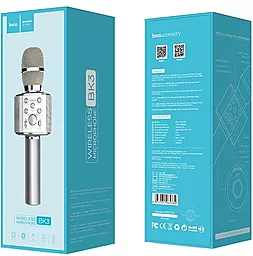 Безпровідний мікрофон для караоке Hoco BK3 Cool sound Silver - мініатюра 8