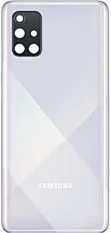 Задняя крышка корпуса Samsung Galaxy A71 A715 со стеклом камеры Prism Crush Silver - фото Задняя крышка корпуса Samsung Galaxy A71 A715 со стеклом камеры Prism Crush Silver
