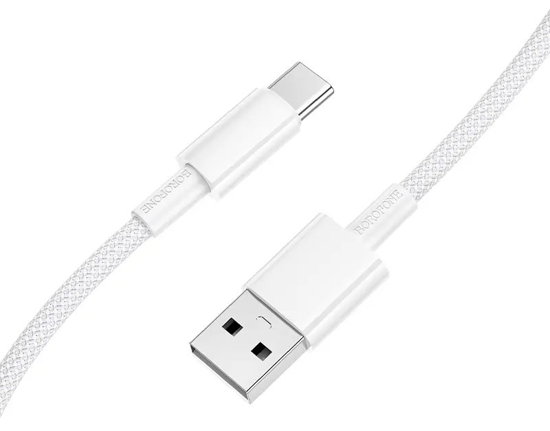 Кабель Borofone BX117 Source USB-A - Type-C 15w 3a 1м cable White - фото 2