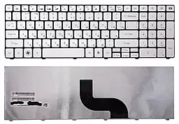 Клавиатура для ноутбука Acer Packard Bell TM81 TM82 TM86 TM87 TM89 TM94 без рамки  серебристая
