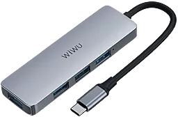 USB Type-C хаб WIWU Alpha 440 PRO grey