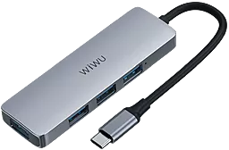 USB Type-C хаб WIWU Alpha A440 PRO grey - фото USB Type-C хаб WIWU Alpha A440 PRO grey