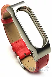Сменный ремешок для фитнес трекера Xiaomi Mi Band 2 Plastic Leather Design Red Strap