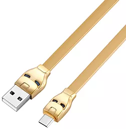 Кабель Hoco U14 Steel man USB-A - Type-C 12w 2.4a 1.2м cable Gold - мініатюра 3 Кабель Hoco U14 Steel man USB-A - Type-C 12w 2.4a 1.2м cable Gold - мініатюра 3