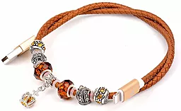 Кабель Hoco U7 Pandora USB-A - Lightning 12w 2.4a 0.5м cable Brown - фото Кабель Hoco U7 Pandora USB-A - Lightning 12w 2.4a 0.5м cable Brown