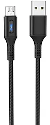 Кабель Hoco U79 Admirable Smart Power USB-A - micro USB 12w 2.4a 1.2м cable Black - фото Кабель Hoco U79 Admirable Smart Power USB-A - micro USB 12w 2.4a 1.2м cable Black