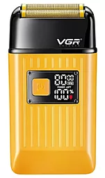 Электробритва VGR V-357 шейвер, двойное лезвие, 2 насадки, выдвижной триммер, IPX6, LED display Gold - фото Электробритва VGR V-357 шейвер, двойное лезвие, 2 насадки, выдвижной триммер, IPX6, LED display Gold