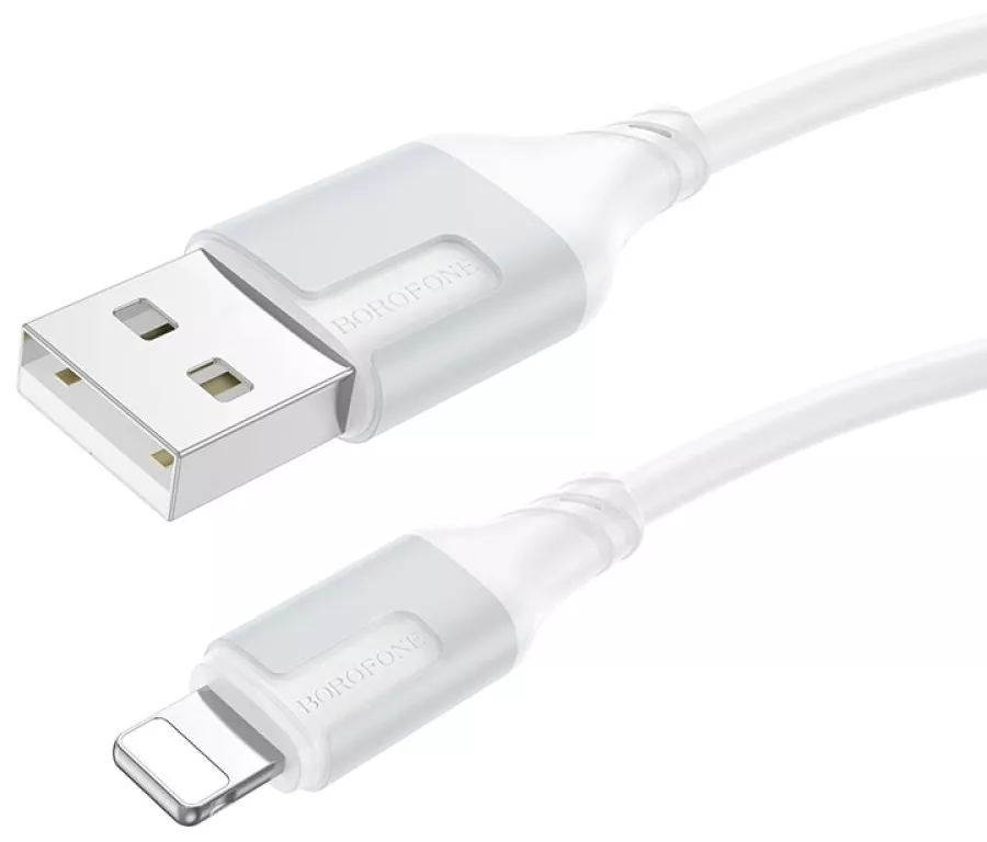 Кабель Borofone BX101 Creator USB-A - Lightning 12w 2.4a 1м cable White - фото 2