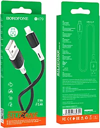 Кабель Borofone BX79 Silicone USB-A - Lightning 12w 2.4a 1м cable Black - миниатюра 5