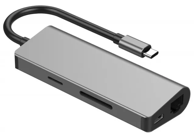 USB Type-C хаб Cablexpert 5in1 Grey - фото 2