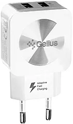 Сетевое зарядное устройство Gelius GU-HC02 Ultra Prime 2.1a 2xUSB-A ports charger white - фото Сетевое зарядное устройство Gelius GU-HC02 Ultra Prime 2.1a 2xUSB-A ports charger white