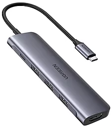 Мультипортовый USB Type-C хаб Ugreen 5-in-1 gray (15597) - фото Мультипортовый USB Type-C хаб Ugreen 5-in-1 gray (15597)