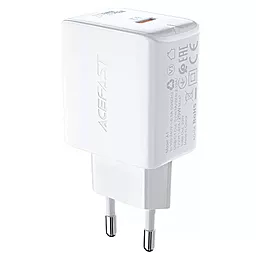 Мережевий зарядний пристрій з швидкою зарядкою AceFast A1 20w GAN PD USB-C fast charger white