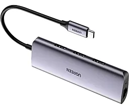 Мультипортовый USB Type-C хаб Ugreen CM236 5-in-1 hub gray (60718) - фото Мультипортовый USB Type-C хаб Ugreen CM236 5-in-1 hub gray (60718)