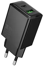 Сетевое зарядное устройство Hoco N71 Nuevo 30w PD USB-C/USB-A ports charger black - фото Сетевое зарядное устройство Hoco N71 Nuevo 30w PD USB-C/USB-A ports charger black