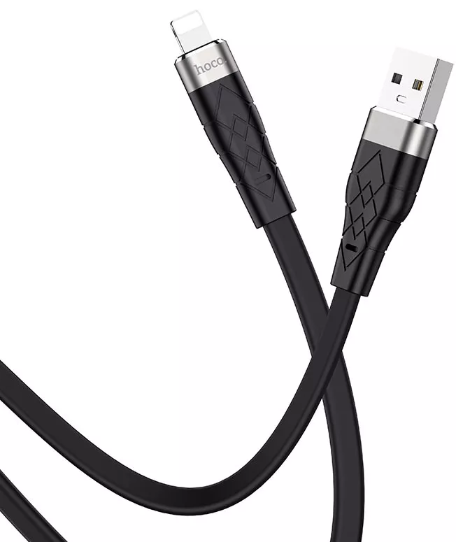 Кабель Hoco X53 Angel USB-A - Lightning 12w 2.4a 1м cable Black - фото 3