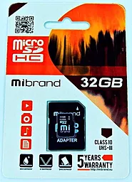 Карта пам'яті Mibrand microSDHC 32GB Class 10 UHS-1 U3 + SD-адаптер (MICDHU3/32GB-A) - фото Карта пам'яті Mibrand microSDHC 32GB Class 10 UHS-1 U3 + SD-адаптер (MICDHU3/32GB-A)