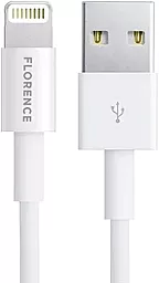 USB Кабель Florence Florence 15W 3A Lightning Cable White (FL-2200-WL)