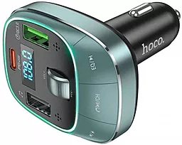 Автомобильное зарядное устройство с FM-модулятором Hoco E76 Pole 48w PD/QC 2USB-A/USB-C ports car charger gray - миниатюра 2