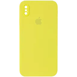 Чехол Silicone Case Full Camera Square для Apple iPhone X, iPhone XS Bright Yellow