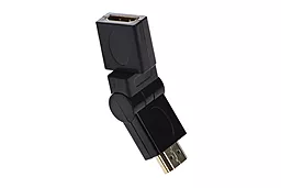 Видео переходник (адаптер) 2E Адаптер 2E HDMI (A/M) SWIVEL,BLACK, GOLD-PLATED - миниатюра 2