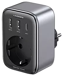 Мережевий фільтр (подовжувач) Ugreen CD314 3800w 16a 1 розетка 30w 2xUSB-A/USB-C порти сірий (90613) - фото Мережевий фільтр (подовжувач) Ugreen CD314 3800w 16a 1 розетка 30w 2xUSB-A/USB-C порти сірий (90613)