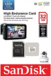 Карта памяти SanDisk microSDHC 32GB High Endurance Class 10 UHS-I U3 V30 + SD-адаптер (SDSQQNR-032G-GN6IA)